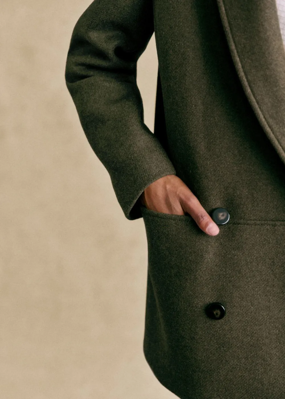 Cropped Shawl Collar Coat