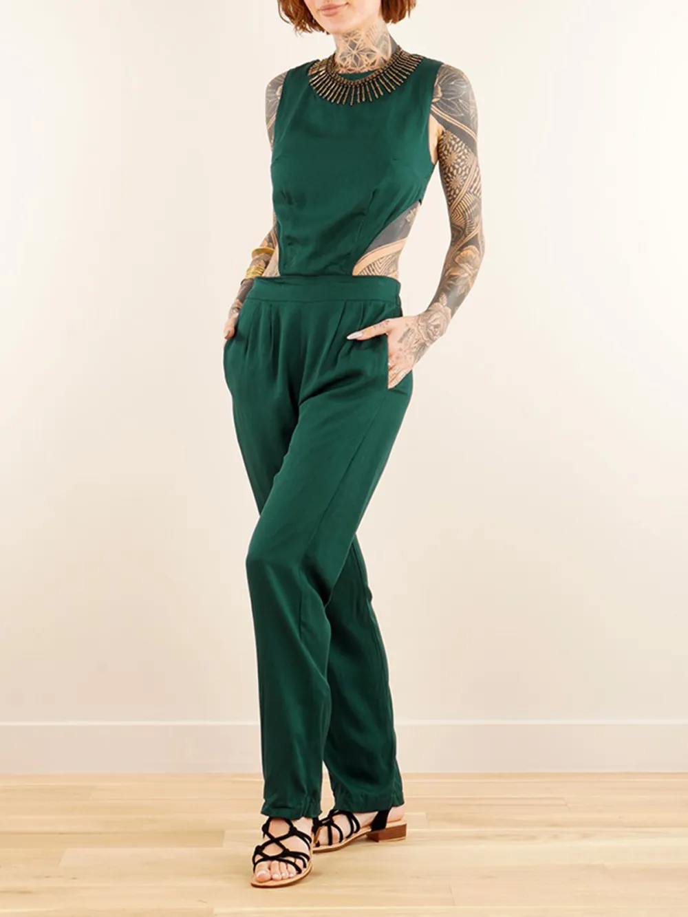 Bare Back Strappy Jumpsuit