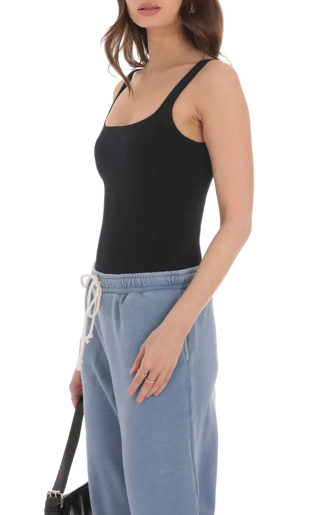 Basic Tank Bodysuit in Black