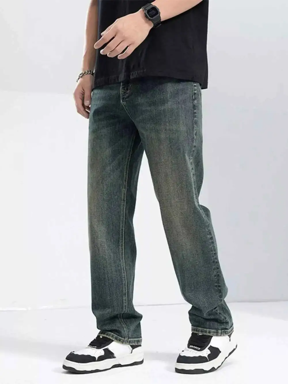 Classic Washed Wide Leg Jeans