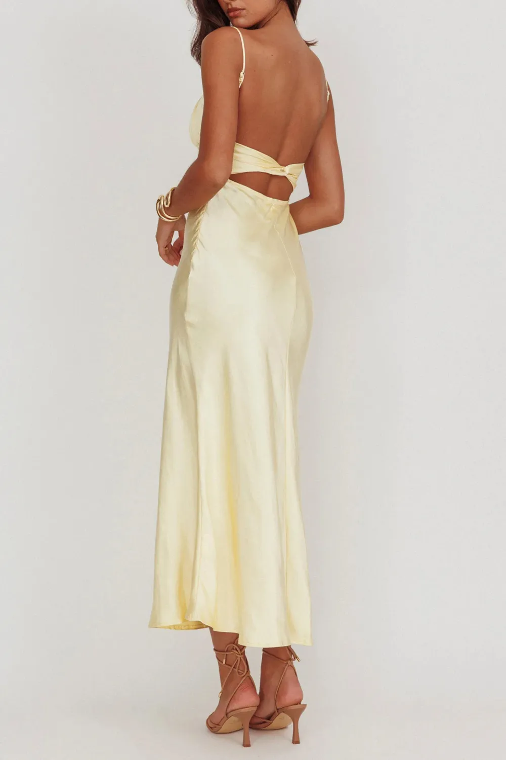 Elegant Satin Cutout Dress