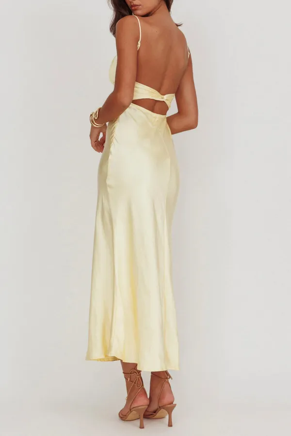 Elegant Satin Cutout Dress