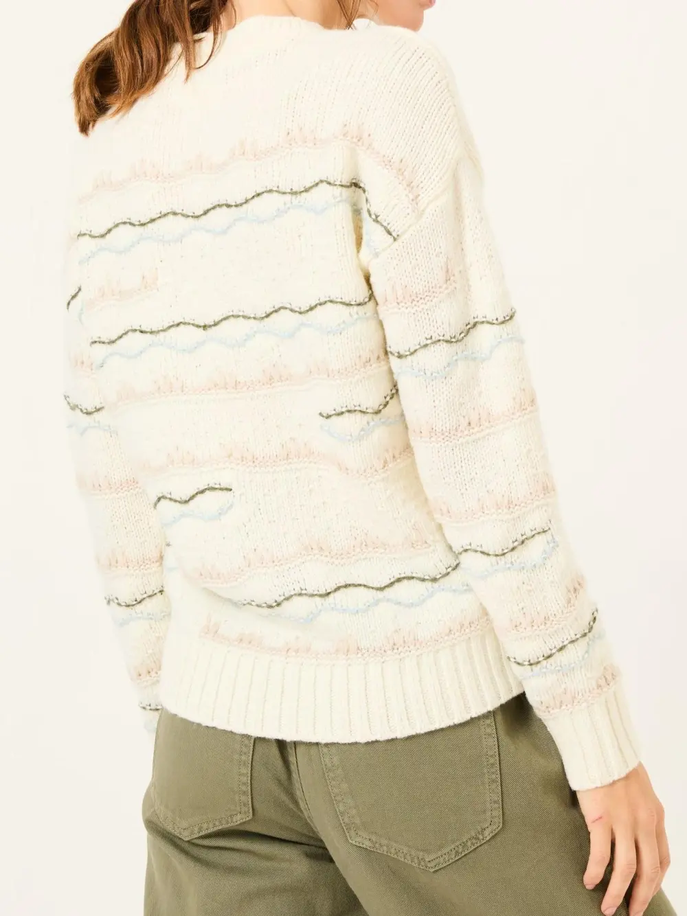 Suki Ivory Pattern Knitted Crew Neck Jumper