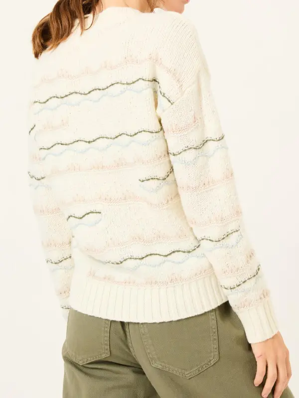 Suki Ivory Pattern Knitted Crew Neck Jumper