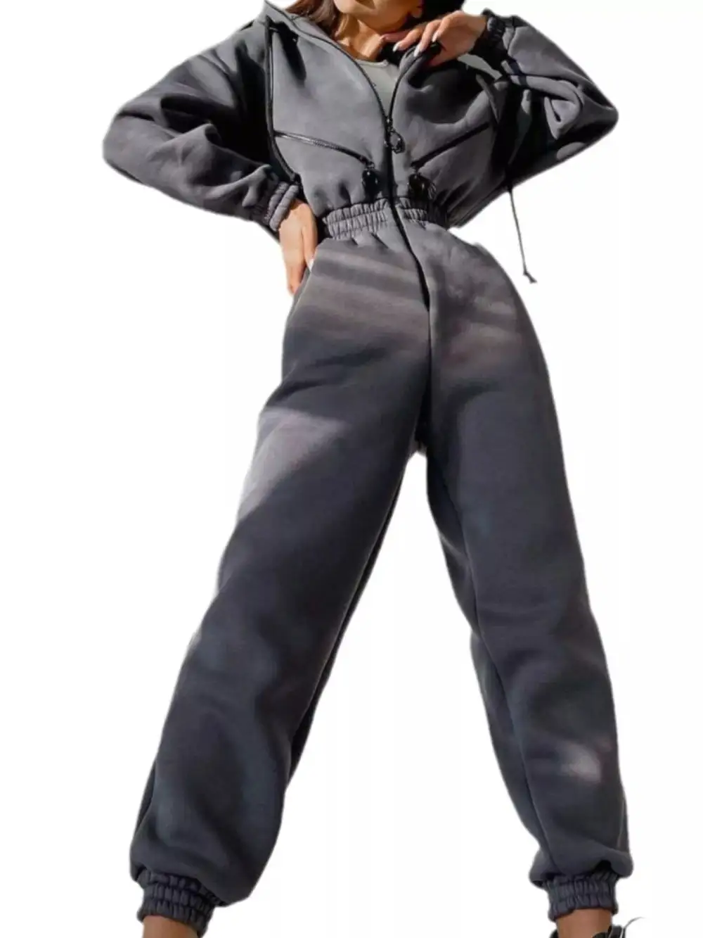 Hooded Zip Jumpsuit