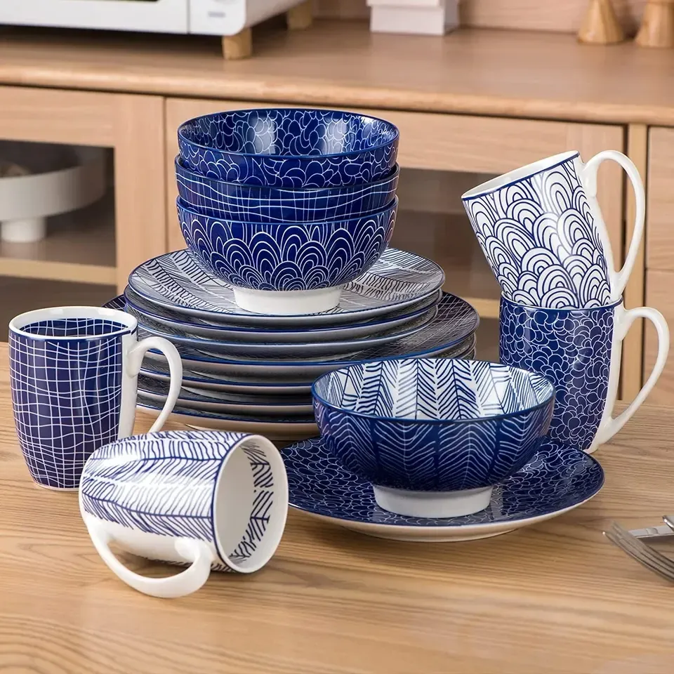 58pcs deluxe ceramic tableware set