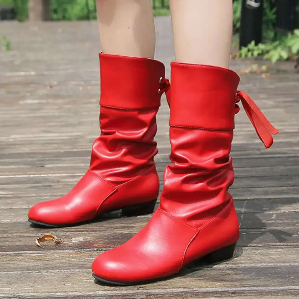 Lightweight Round Toe Block Heel Boots