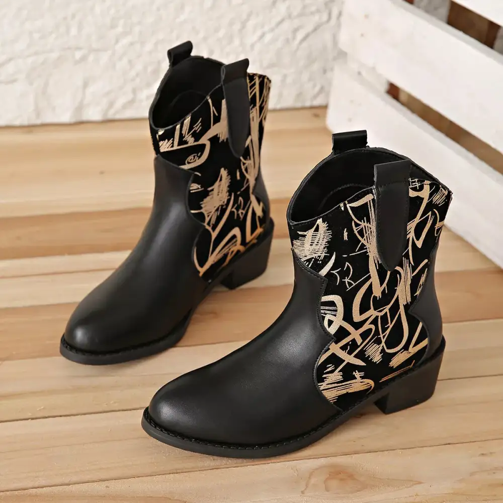 Classic Pointed Toe Block Heel Boots