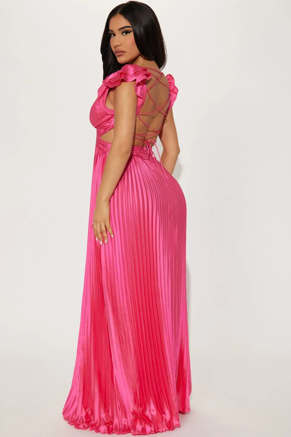 Ariana Pleated Maxi Dress - Pink