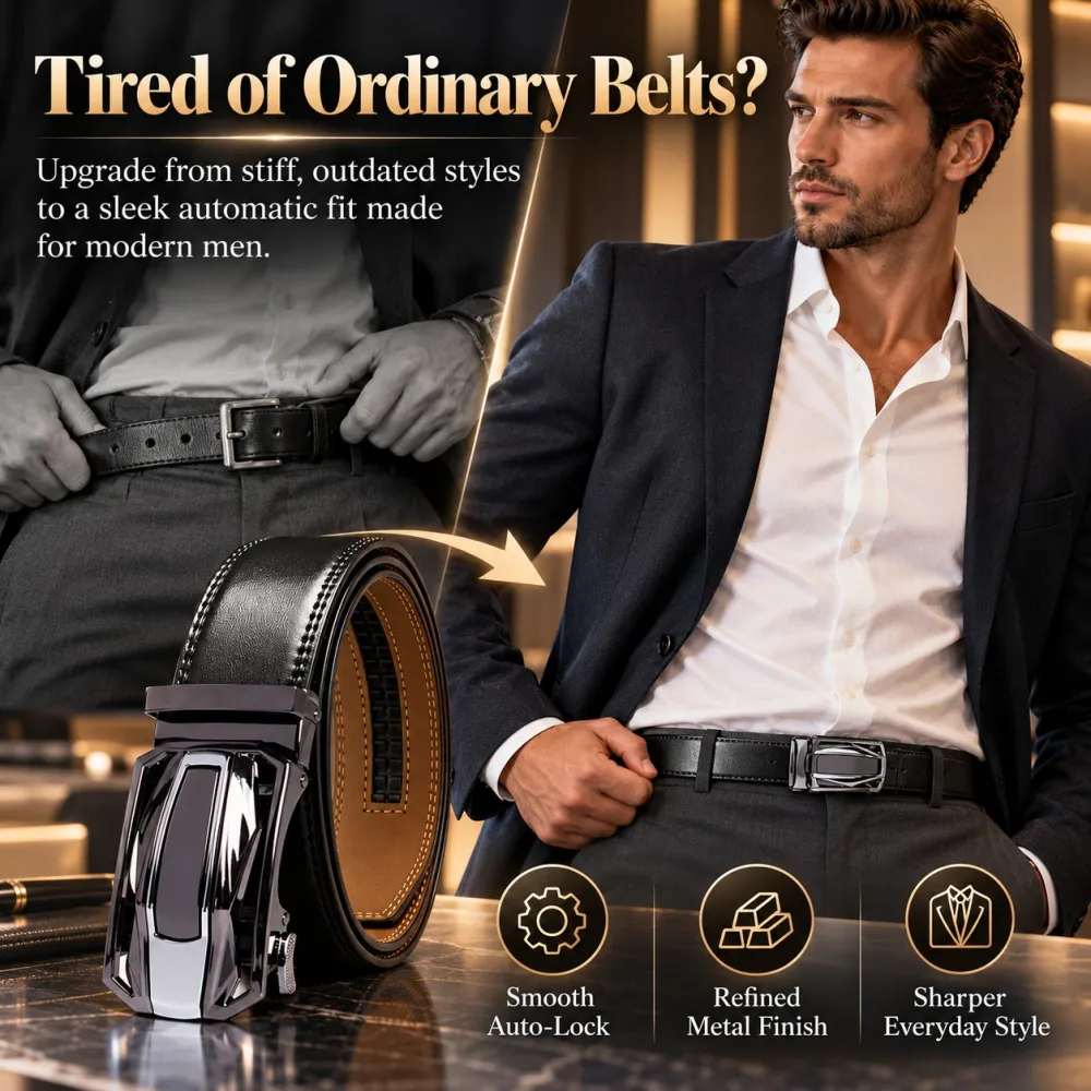 Men's Alloy Automatic Buckle Belt Fashion Simple Versatile Dress Belt