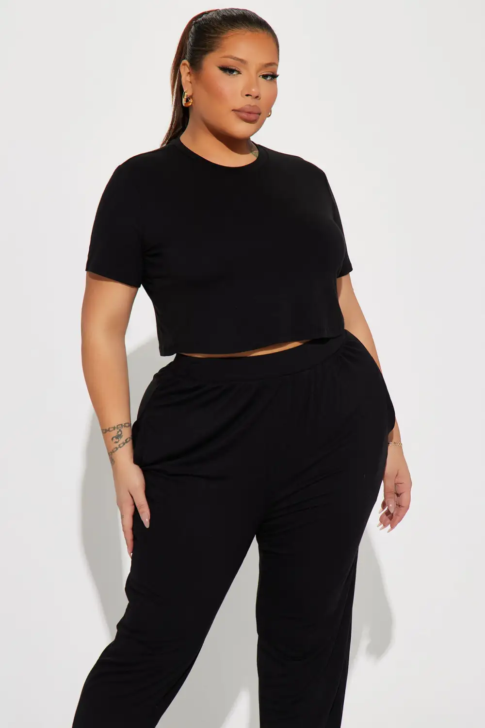 A Chill Day Pant Set - Black