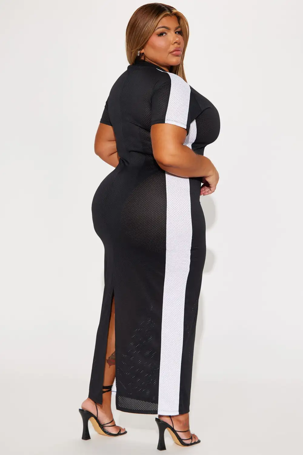 Game Day Jersey Maxi Dress - Black/White