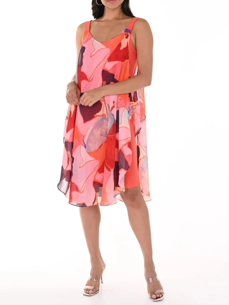 Abstract Print Sleeveless Dress