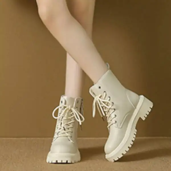 Refined Lace-Up Ankle Combat Boots