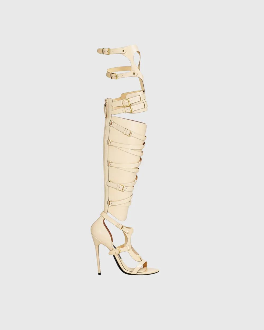 Leg Wrap Gladiator Sandals in Nude