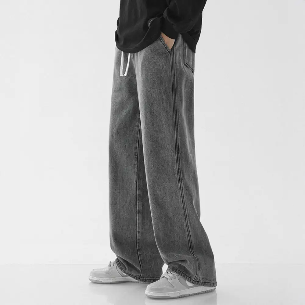 Relaxed Denim Wide Leg Pants