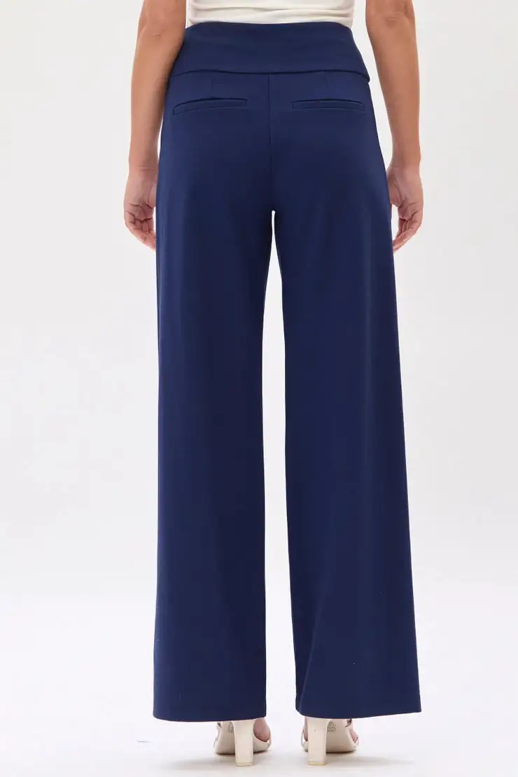 Nylon Roomy Wide Leg Casual Pants