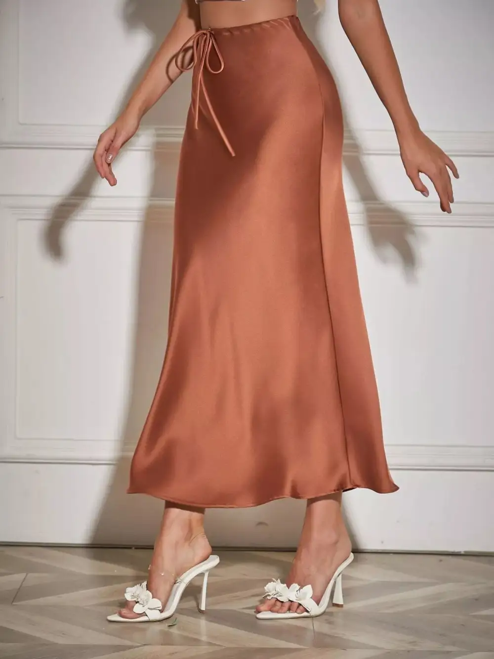 Satin Belle Midi Skirt
