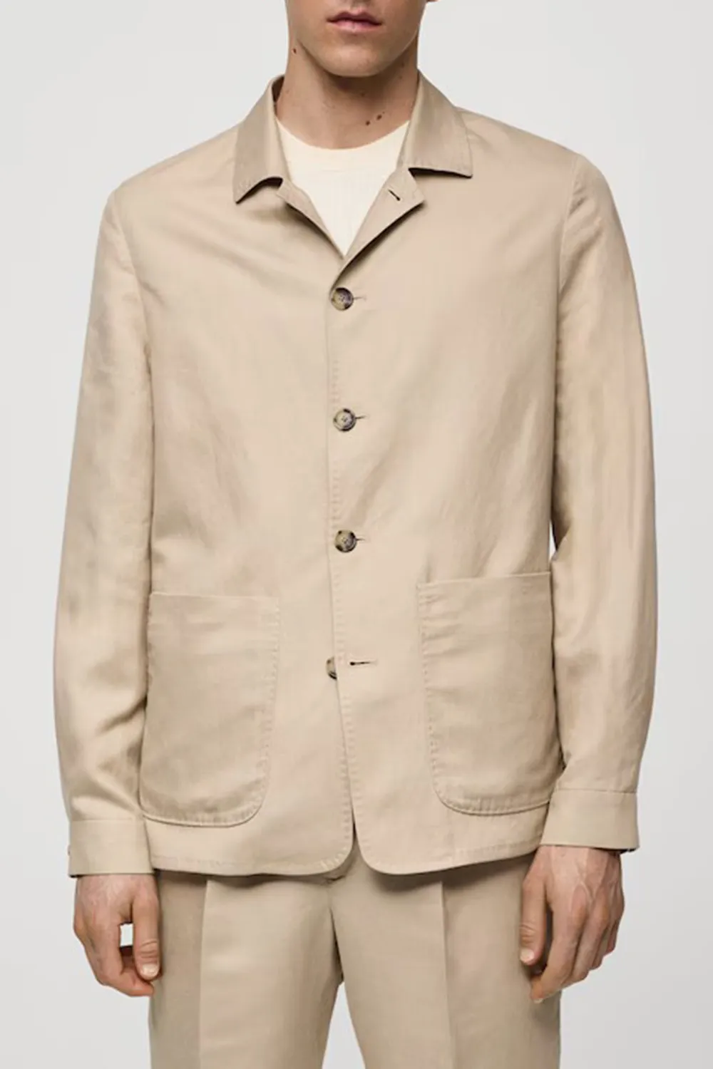 Lyocell Linen Overshirt With Pockets