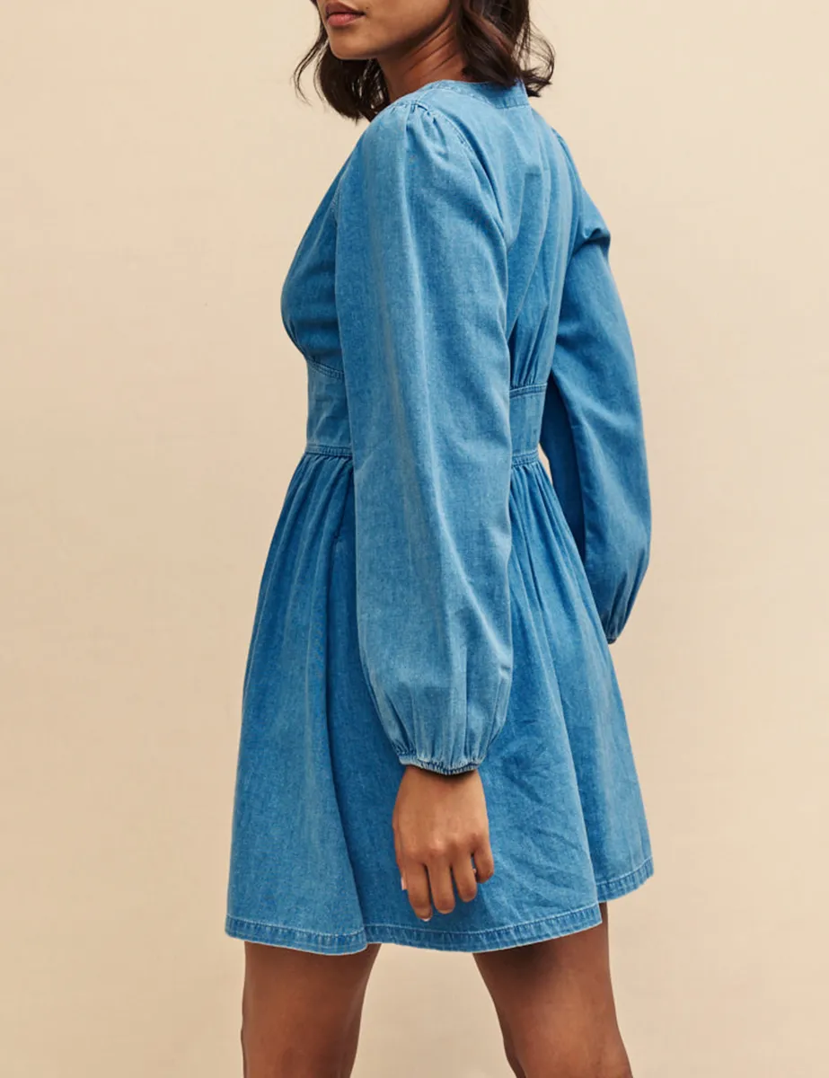 Denim Long Sleeve Starlight Mini Dress