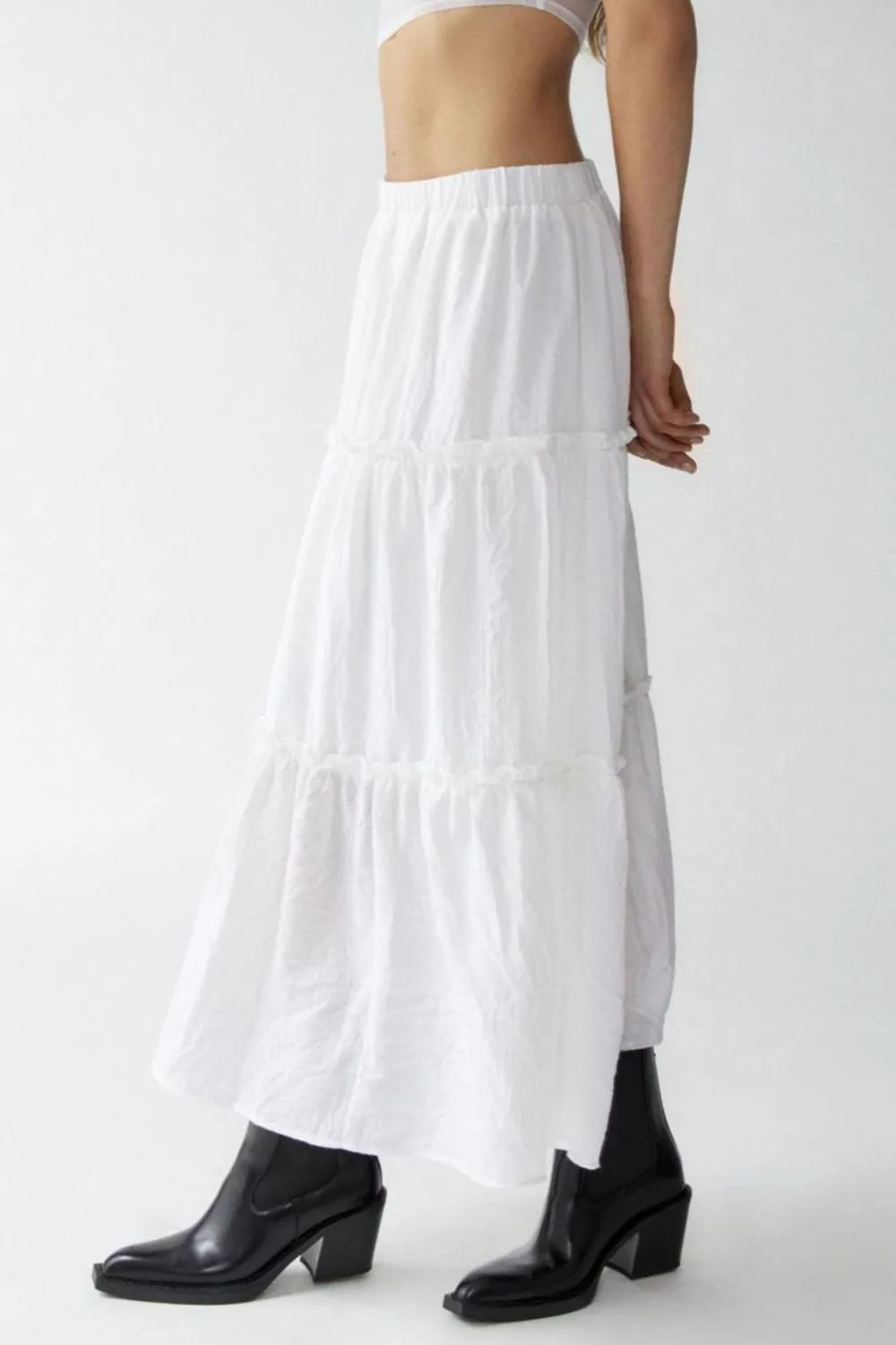Frill Elastic Waist Mystique Skirt