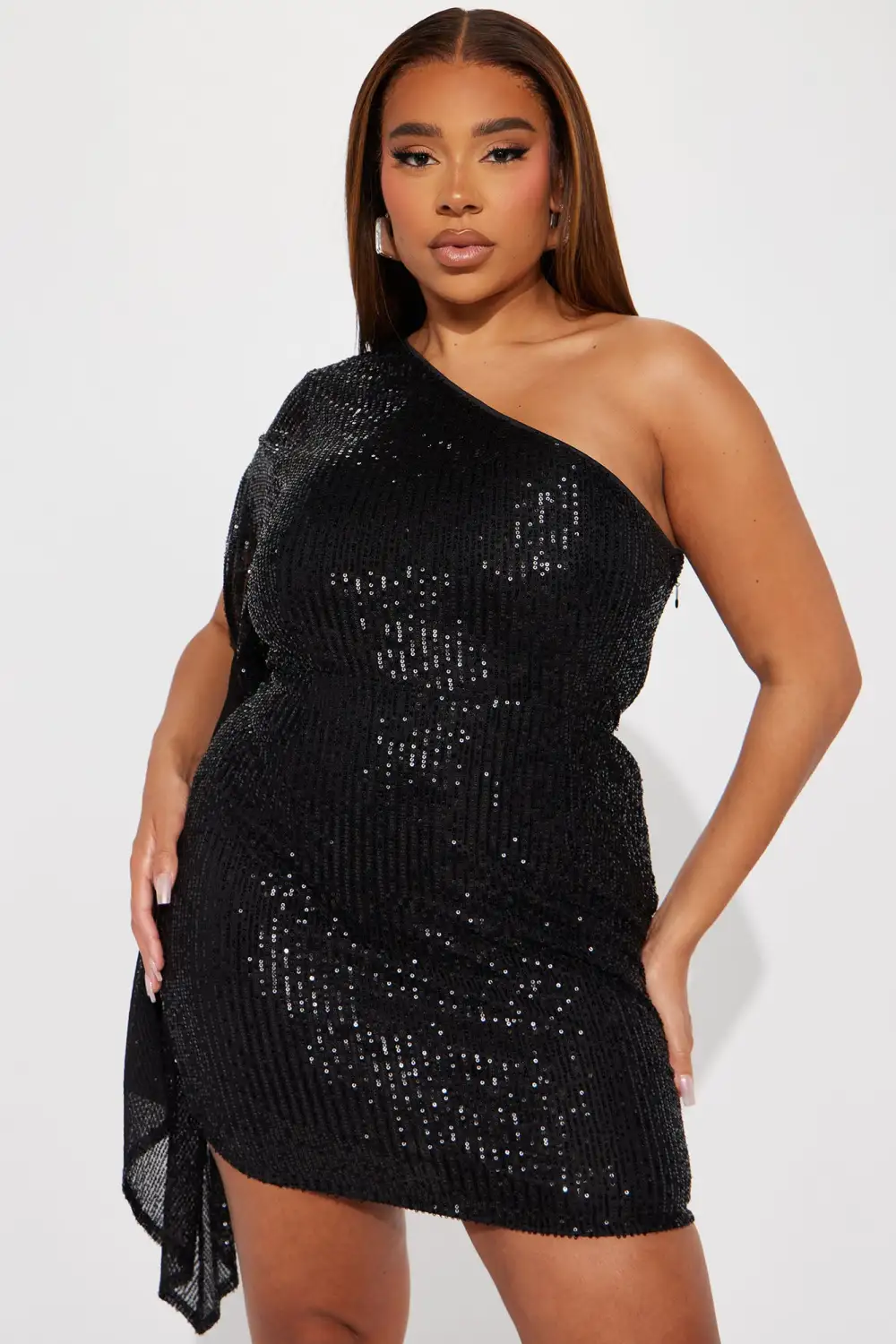 Sandie Sequin Mini Dress - Black