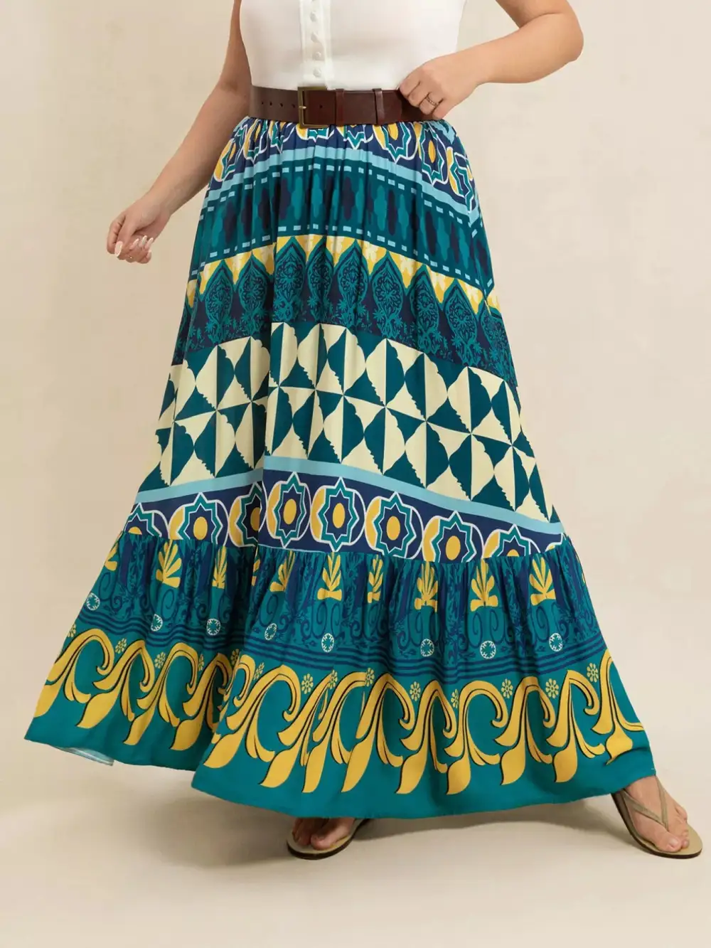 Printed Printed Maxi Skirt