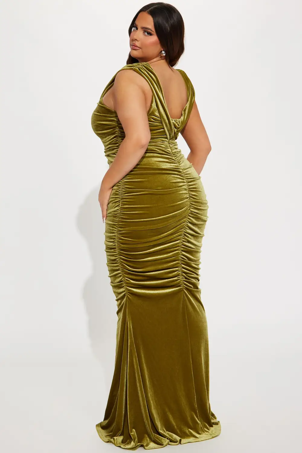 Karissa Velvet Maxi Dress - Chartreuse