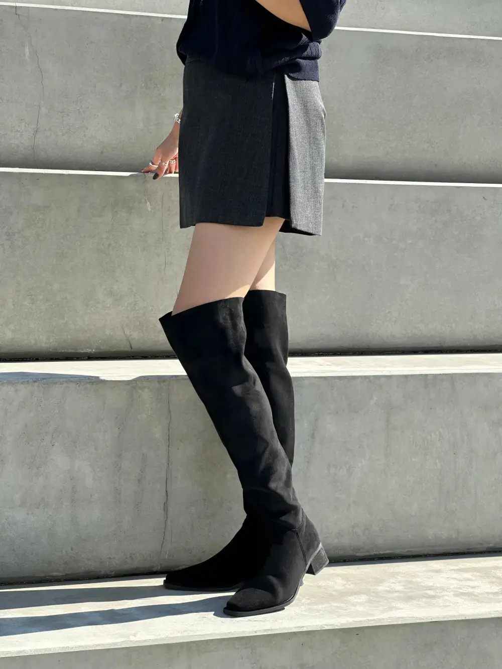 Faux Suede Knee High Boots