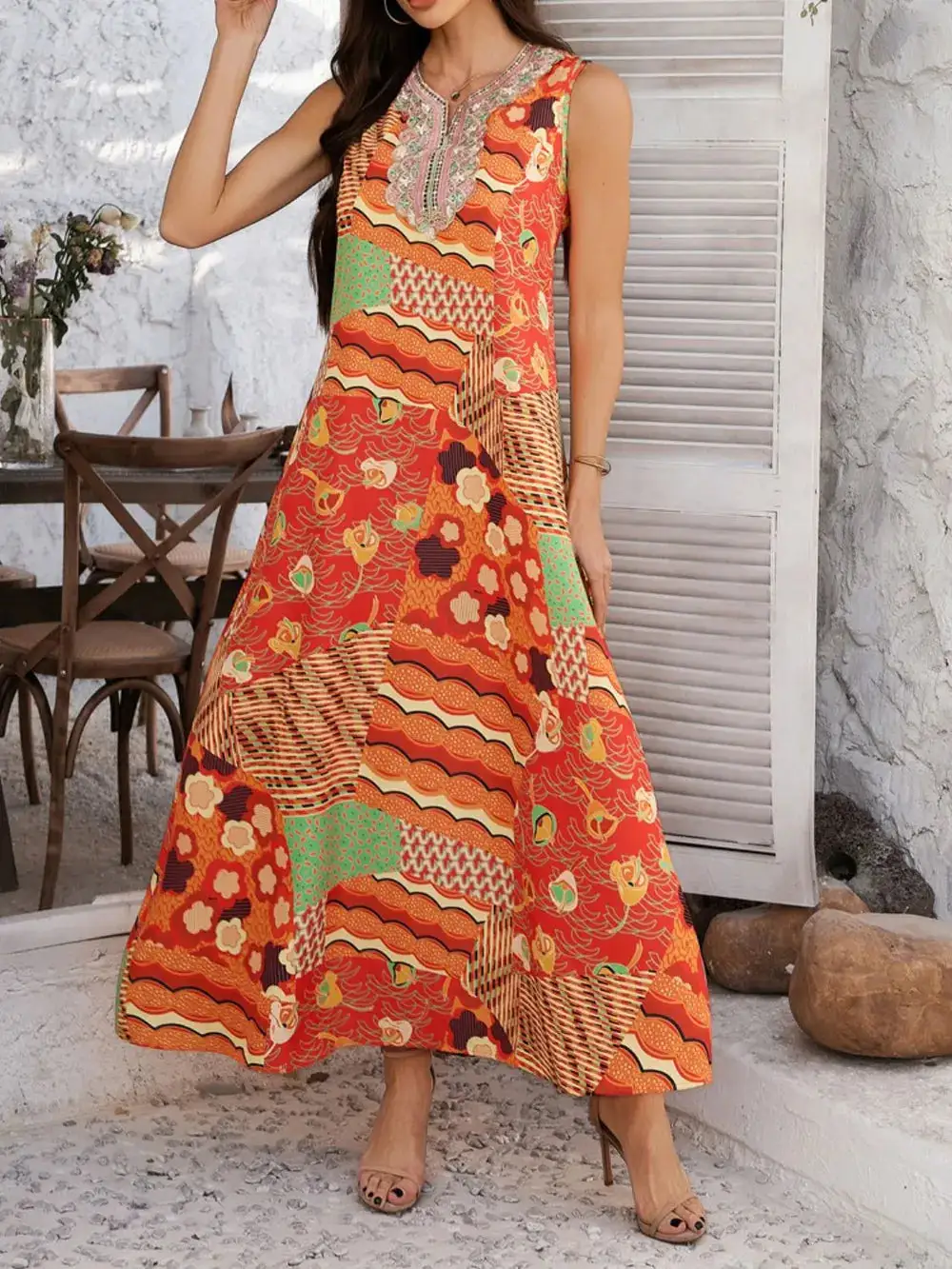 Relaxed Soft Maxi Printed Dress