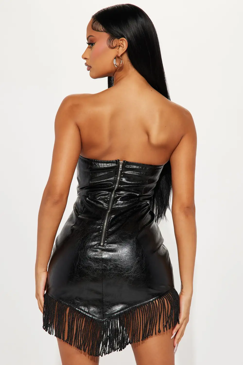 Little Prayer Fringe Mini Dress - Black