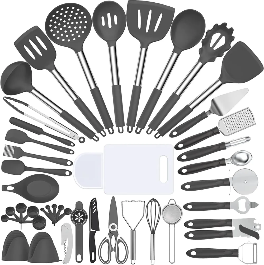 (Store Closing Sale) Silicone cooking tool set, chef 43 pieces heat-resistant kitchen tools