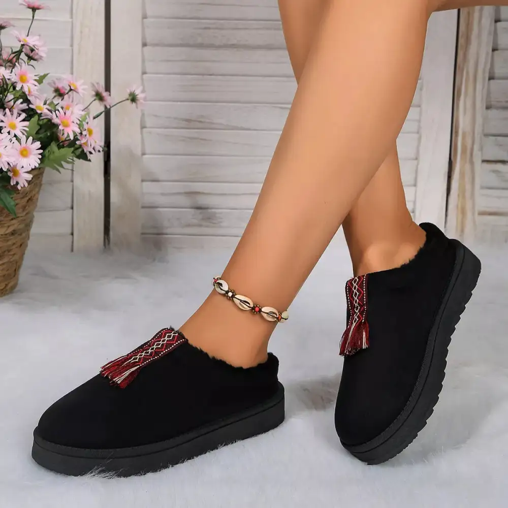 Refined Round Toe Platform Slippers