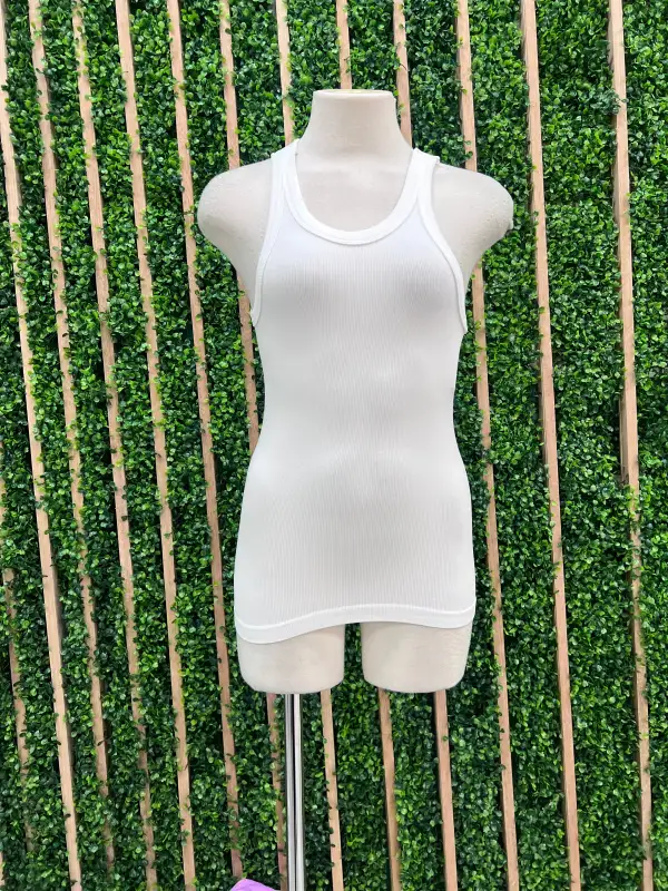 Long Seamless High Neck Tank Top