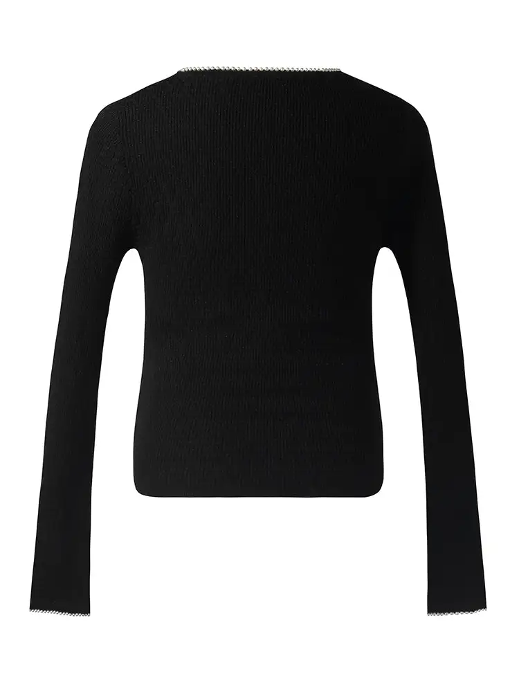 Pearl Round Neck Women Sweater