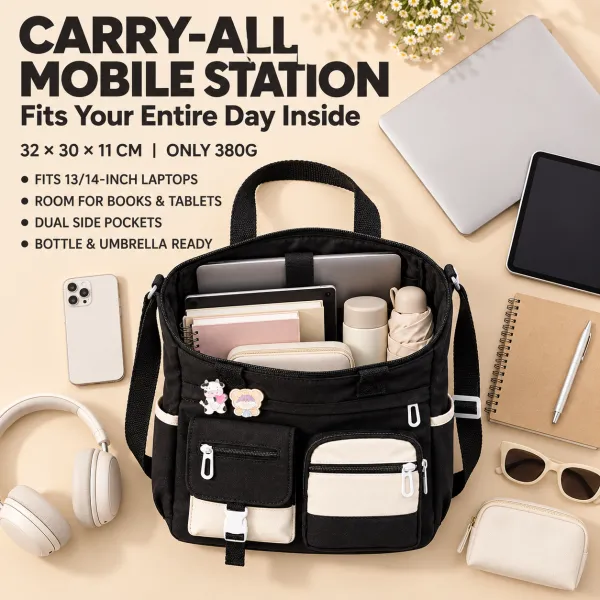 Large capacity canvas versatile artistic tote bag