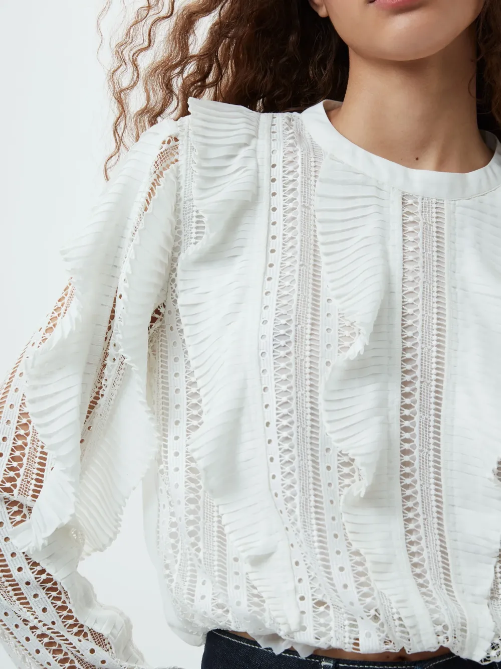 Cotton Sweat-Wicking Art Ruffled Shirt