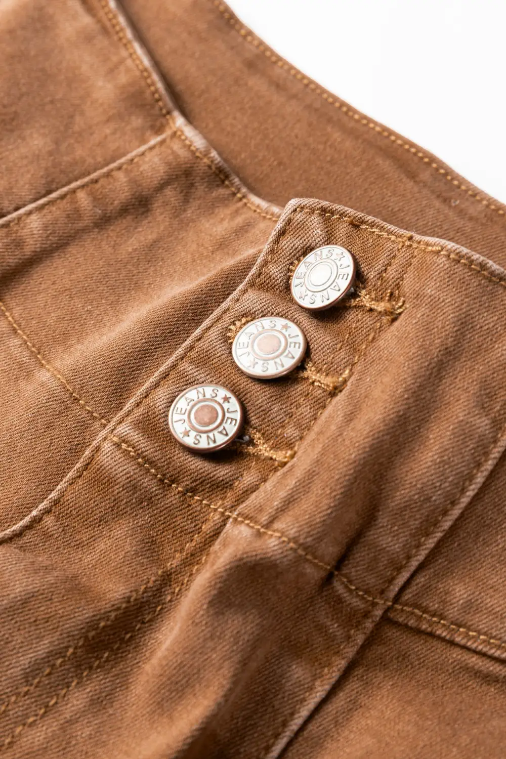 Button Fly Seamed Raw Hem Flare Jeans