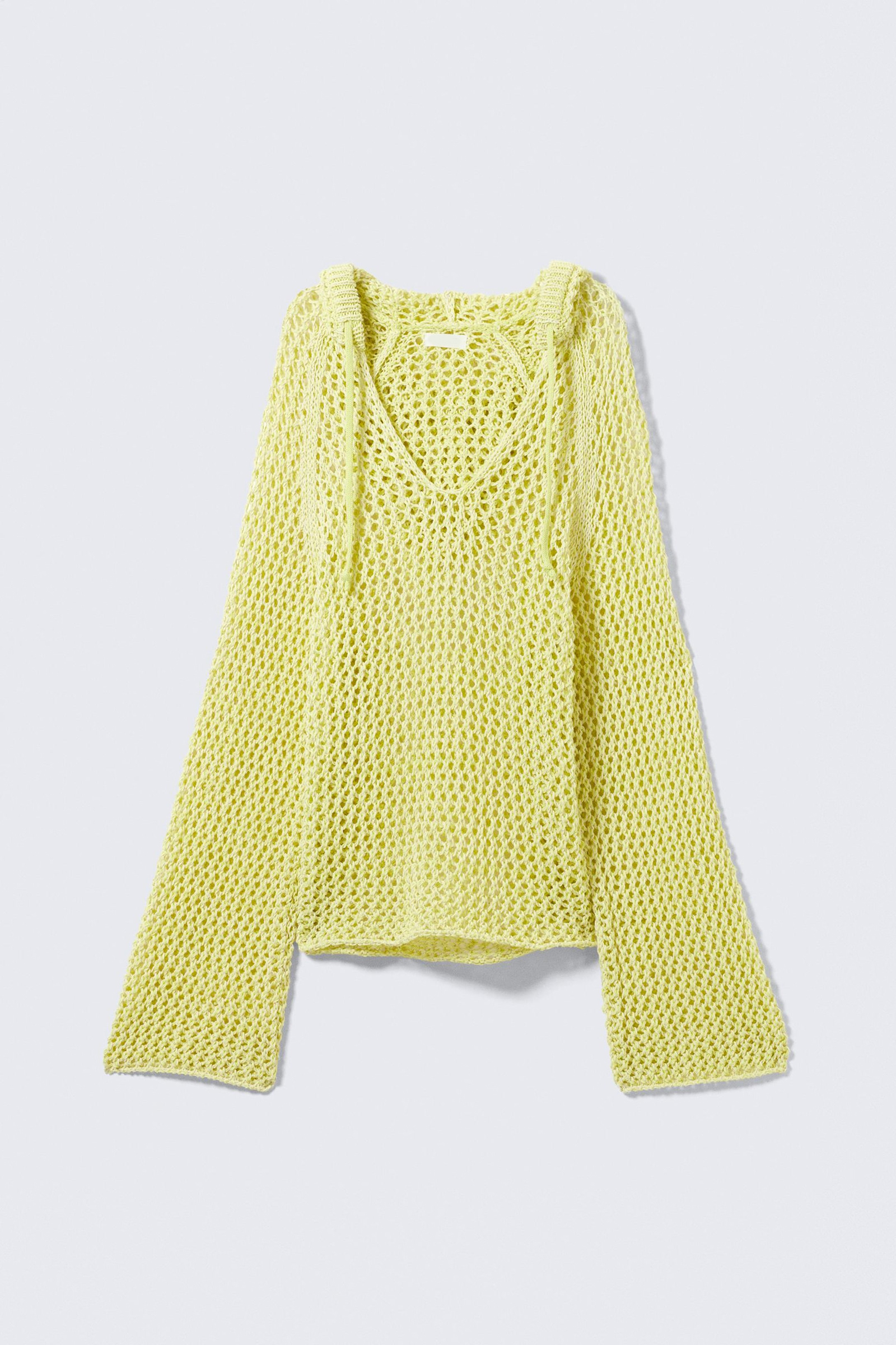 Hollow Hooed Drop Shoulder Sweater