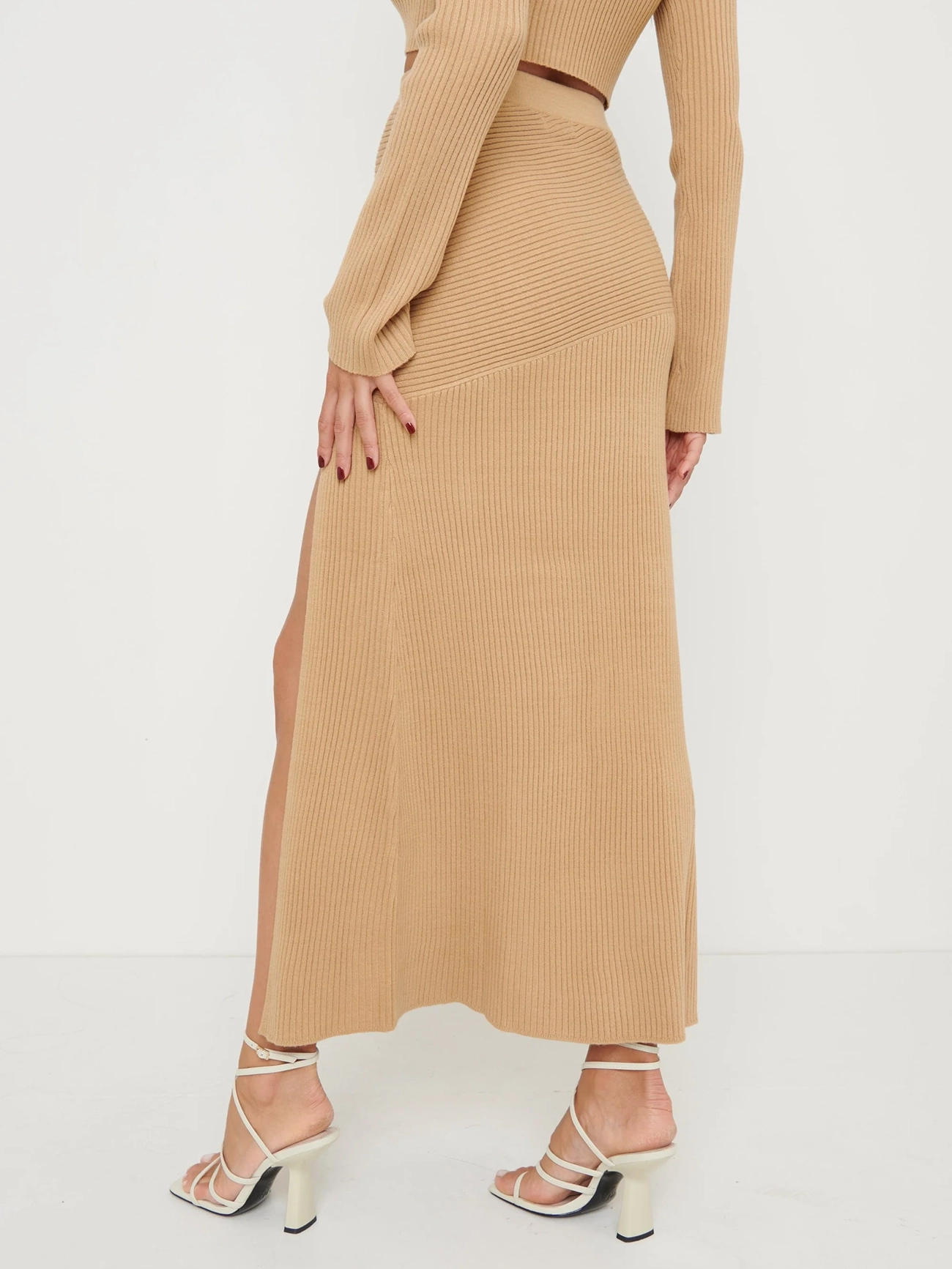 Asymmetric Knit Skirt