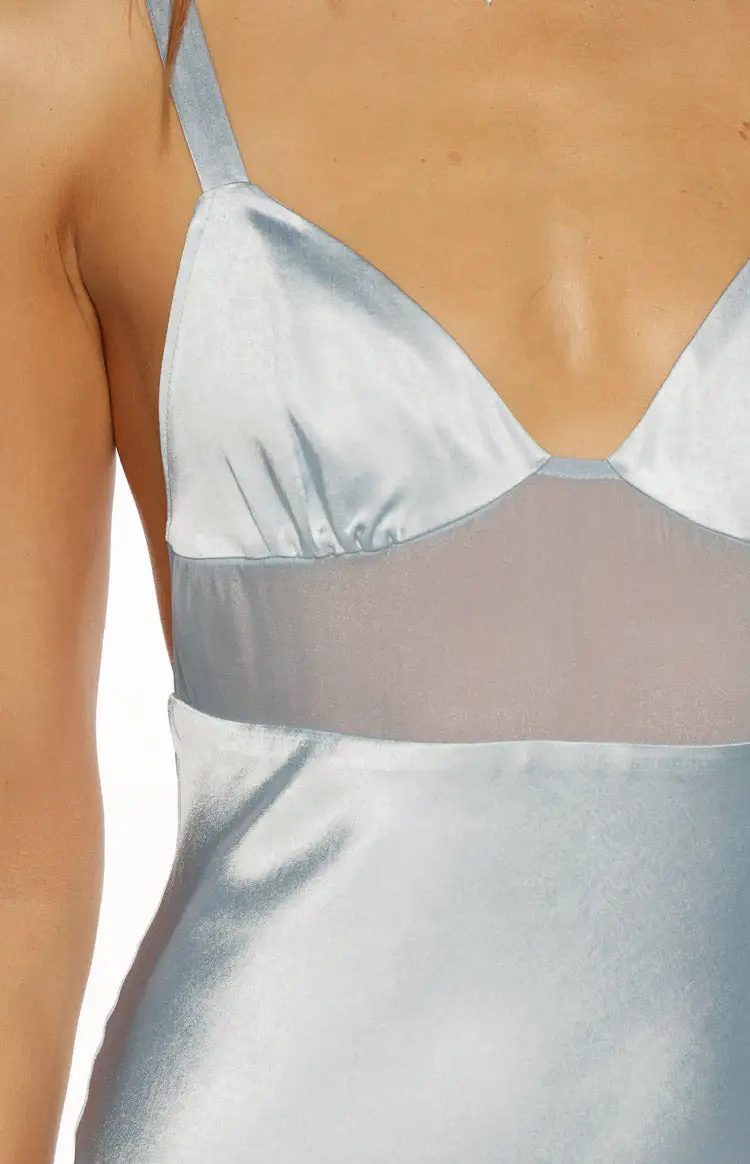 Satin Corset Backless Maxi Dress