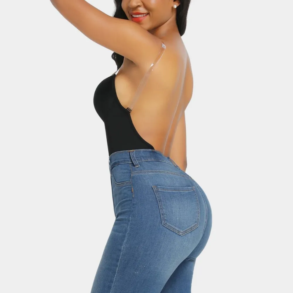 Backless U Plunge Clear Strap