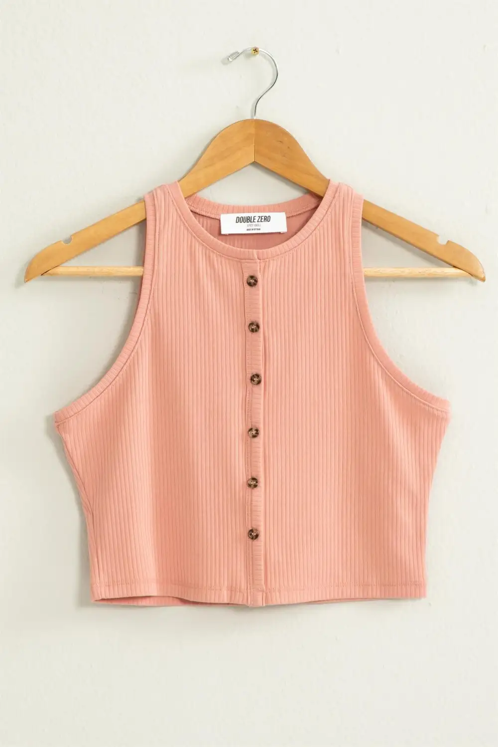 Button Front Sleeveless Crop Shirt