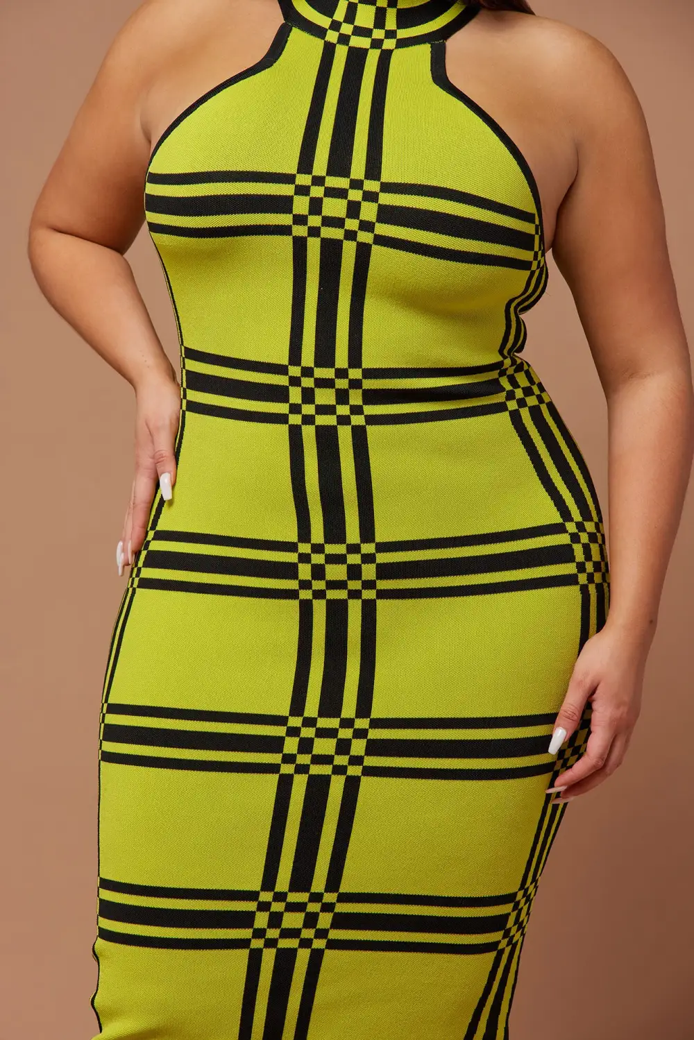 Donna Knit Midi Dress - Chartreuse