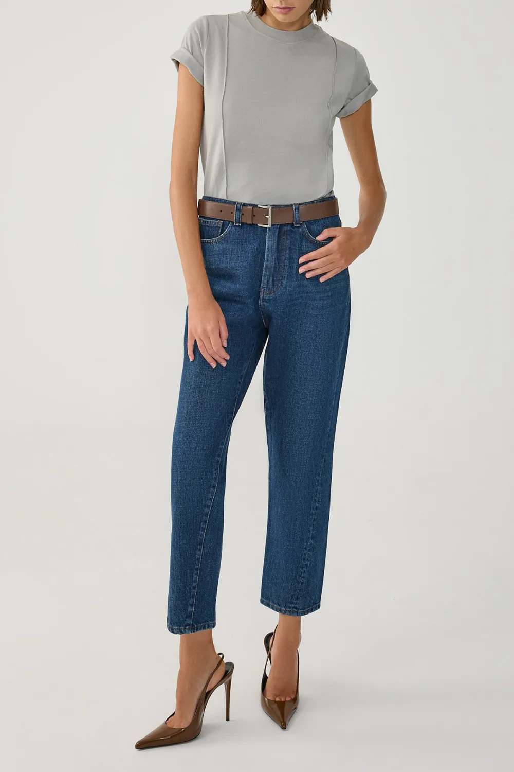 Tapered Denim Pants