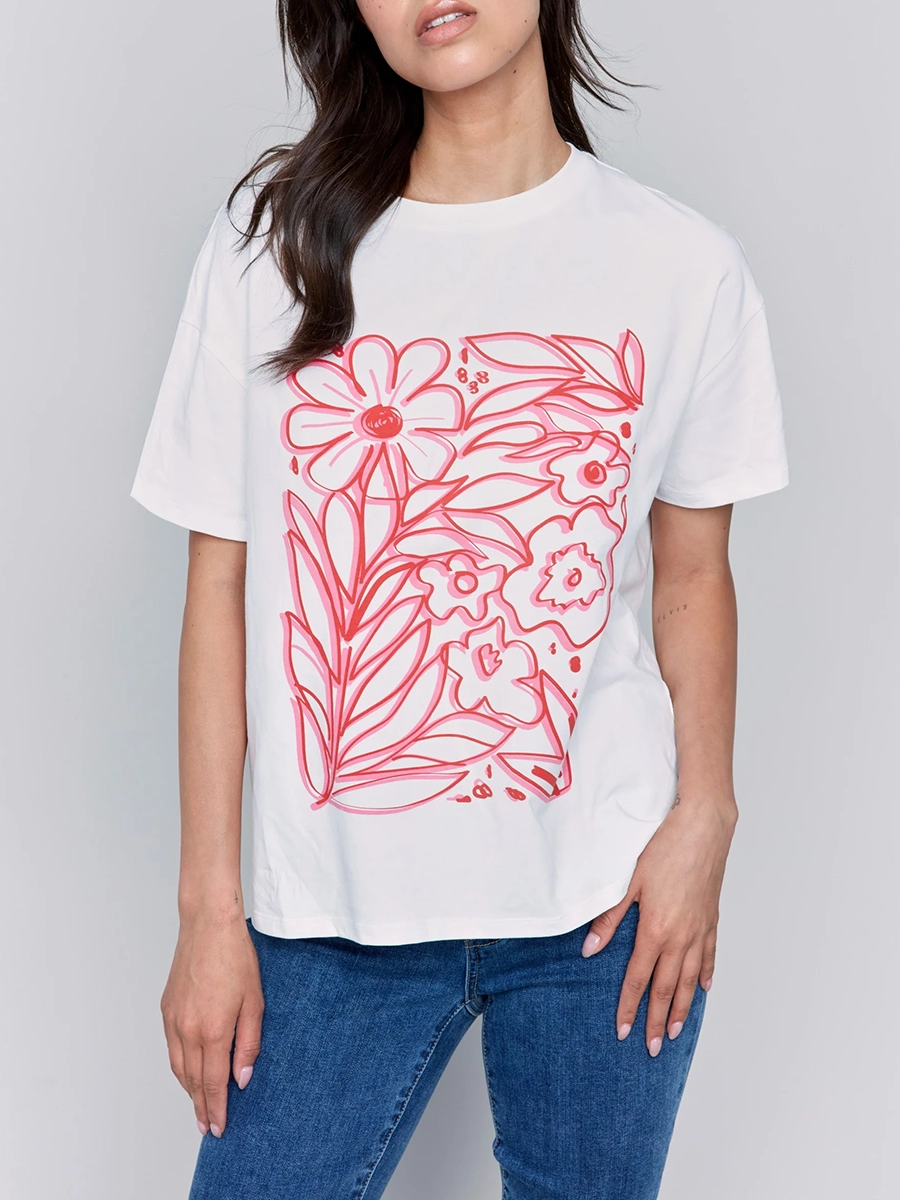 Fashionable Cute Cartoon Cotton Ladies Short Sleeves
