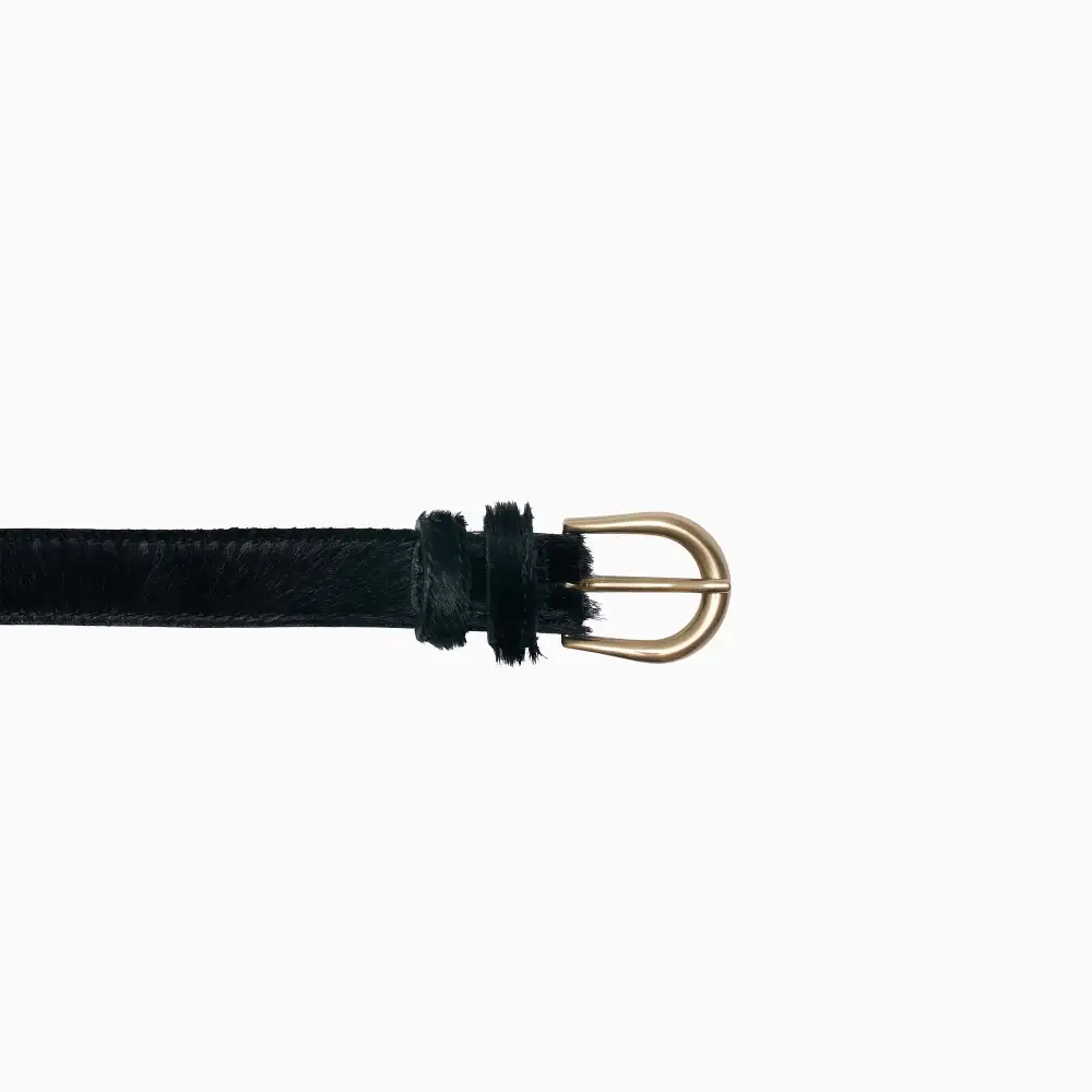 Relaxed Hair On Leather Waist Belt
