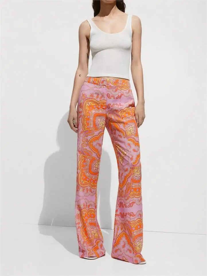 Printed lyocell pants