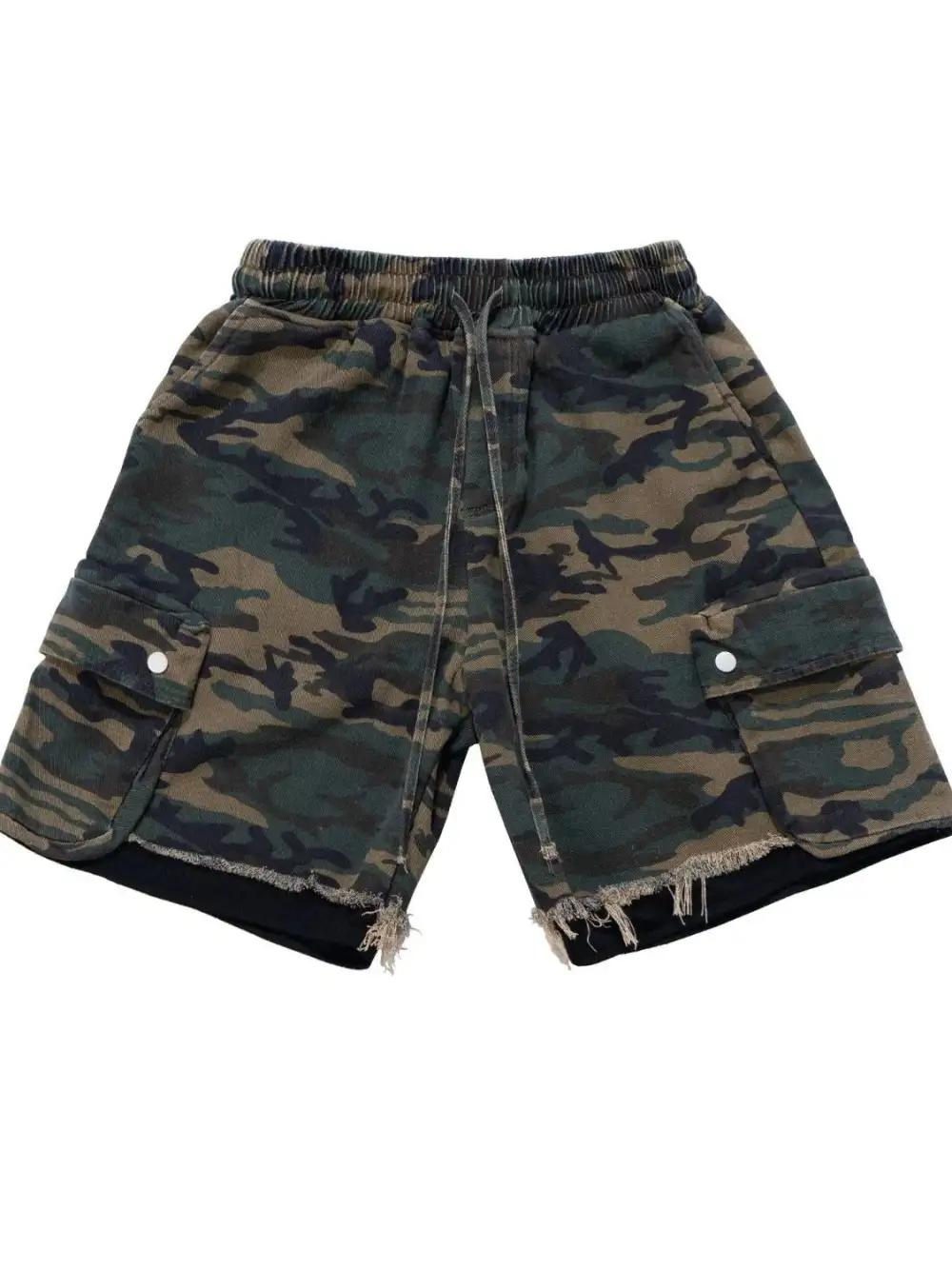 Relaxed Drawstring Cotton Blend Casual Shorts
