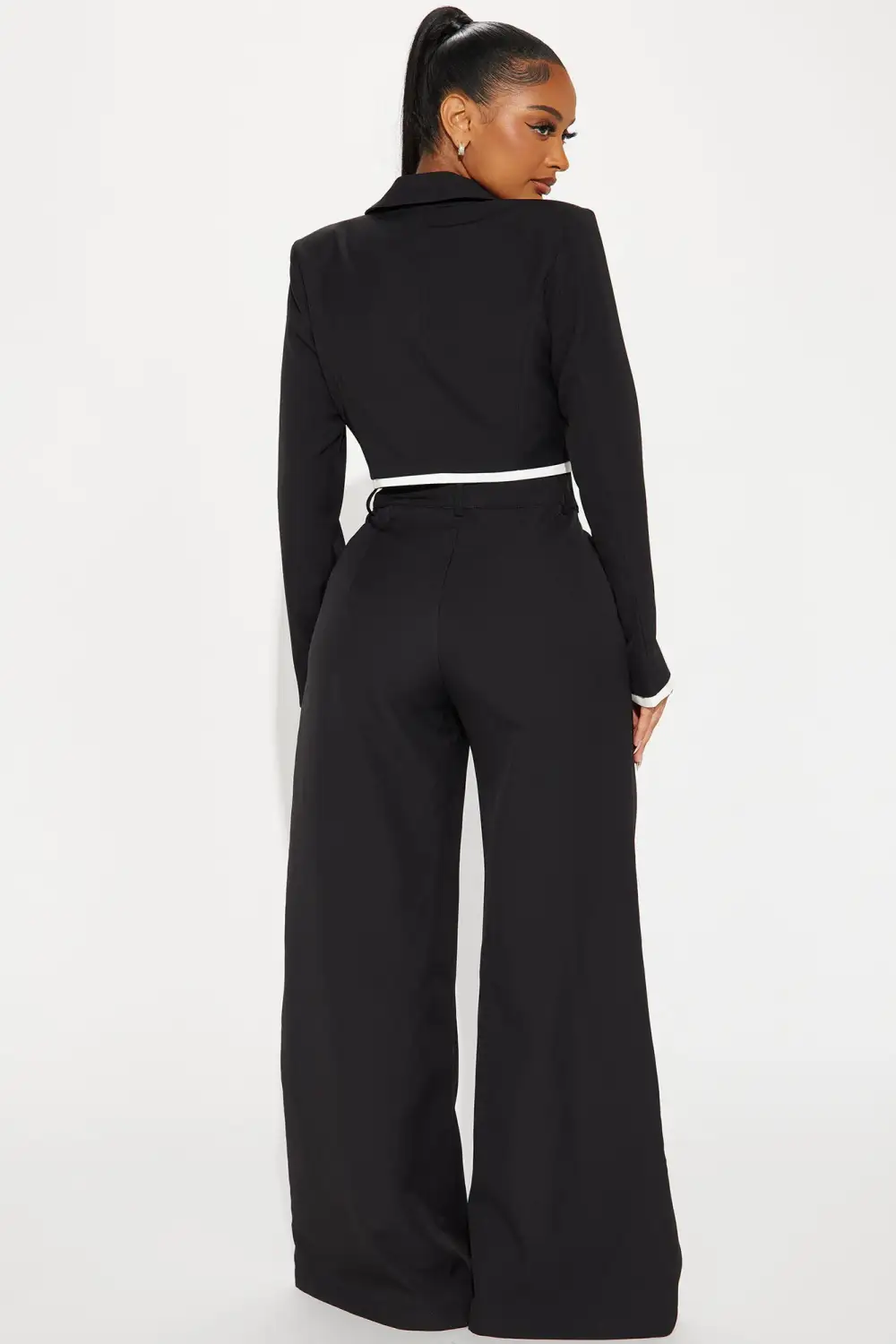 Fashionably Late Pant Set - Black